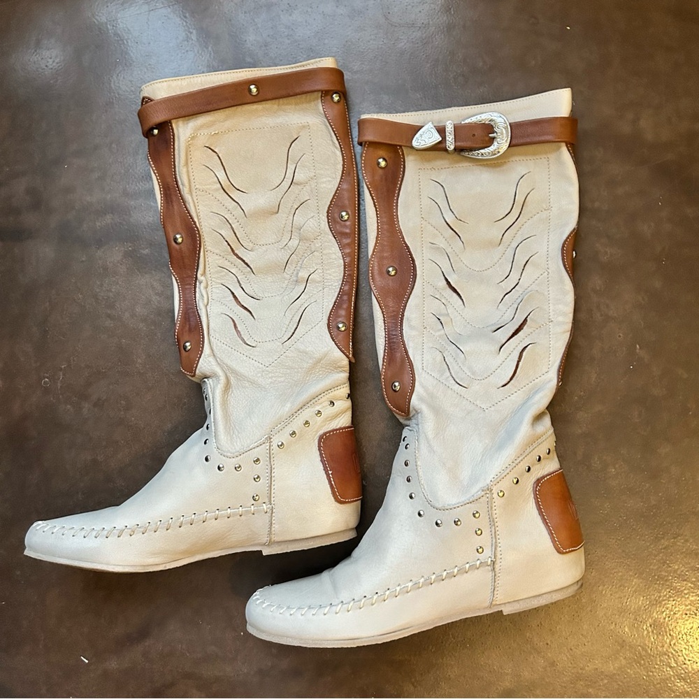 Maki made in Italy pull on cowboy boots- size 39